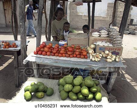 Stock Image - mongu, person, shop, small, zambia, people. Fotosearch