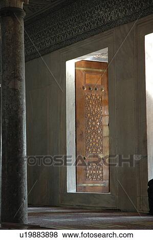 Stock Photo - mosque, person, blue, interior, turkey, people. Fotosearch