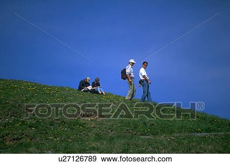 Stock Photo - mountains, stroll, rigi, top, rigikulm, tourists. Fotosearch