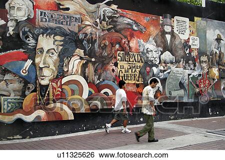 Stock Photograph - murals, person, political, venezuela, art, people. Fotosearch