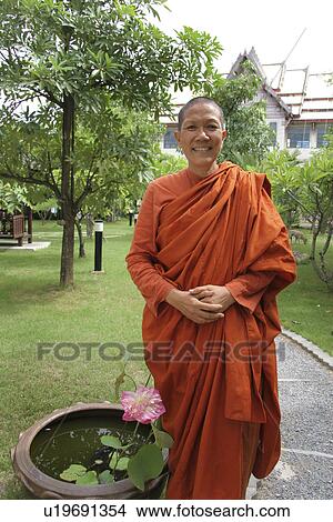 Picture - ordained, person, damnananda, venerable, thailand, people. Fotosearch