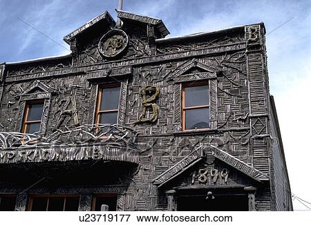 Stock Photo - ornate, skagway, alaska, facade, stick, building. Fotosearch