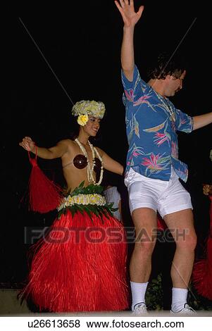 Stock Photo - party, hawaiian, dance, people, woman. Fotosearch