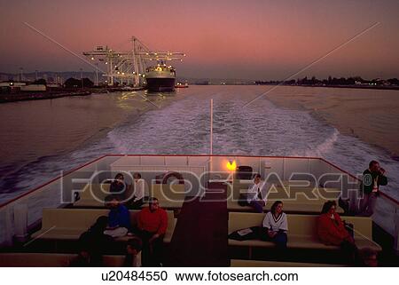 Stock Image - people, california, ferryboat, oakland, woman. Fotosearch