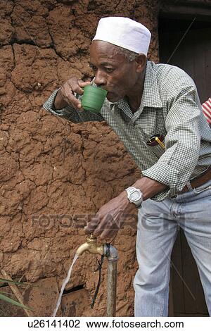 Stock Image - people, tanzania, person, fitness, water. Fotosearch