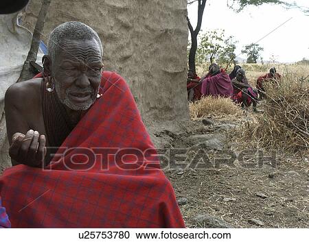 Stock Image - person, men, masai, tanzania, people. Fotosearch