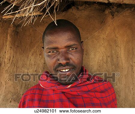 Stock Image - person, moita, masai, tanzania, people. Fotosearch