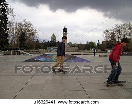 Stock Image - person, sofia, skateboarders, bulgaria, people. Fotosearch