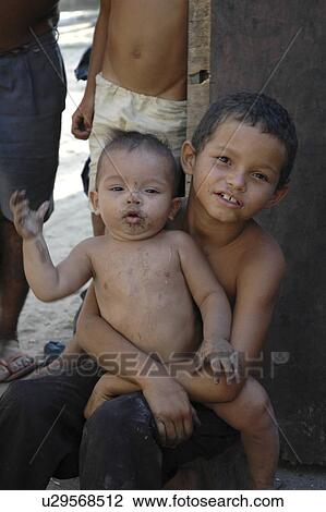 Stock Image - person, unwashed, brazil, children, people. Fotosearch