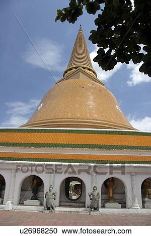 Stock Image - phra, ancient, stupa, temple, buddhist, thailand. Fotosearch