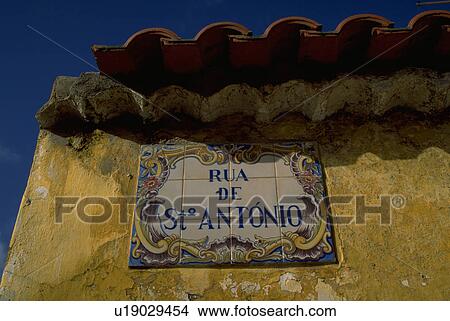 Picture - portugal, street, franca, vila, sign, art. Fotosearch