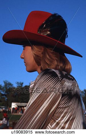 Stock Photography - profile, released, hat, cowboy, girl, model. Fotosearch