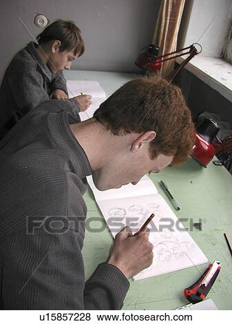 Stock Photo - russia, person, 7806, art, school, people. Fotosearch