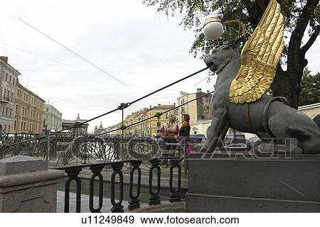 Stock Photo - saint, person, bridge, bankovskiy, russia, people. Fotosearch