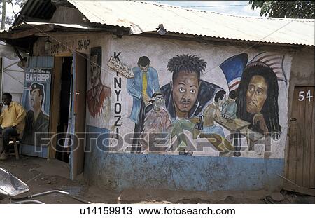 Stock Image - shop, people, kenya, 6252, person, music. Fotosearch