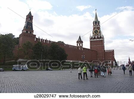 Stock Photo - square, person, red, russia, 7885, people. Fotosearch