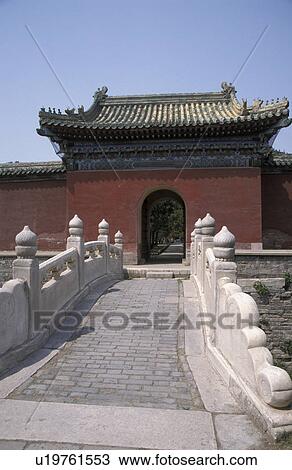 Stock Image - temple, person, gateway, china, 7139, people. Fotosearch