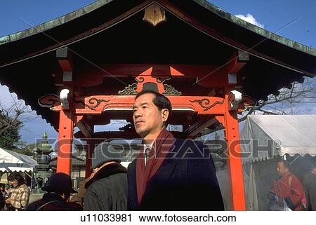 Stock Image - toji, male, kyoto, temple, people. Fotosearch