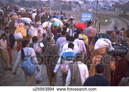 tracks, peasant, railroad, crossing, crowd, hindu View Large Photo Image Picture - tracks, peasant, railroad, crossing, crowd, hindu. Fotosearch