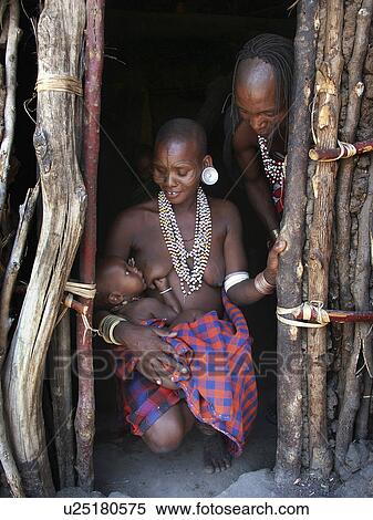 Stock Photography - tribal, people, watatulu, tanzania, person, family. Fotosearch