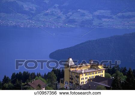 Stock Photograph - view, rigi, top, rigikulm, aerial. Fotosearch