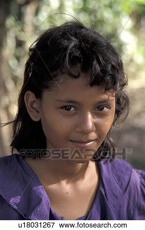 Stock Photo - villa, girl, nicaragua, 4074, person, people. Fotosearch