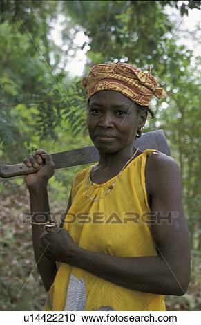 Stock Image - village, people, kabekel, gambia, person, woman. Fotosearch