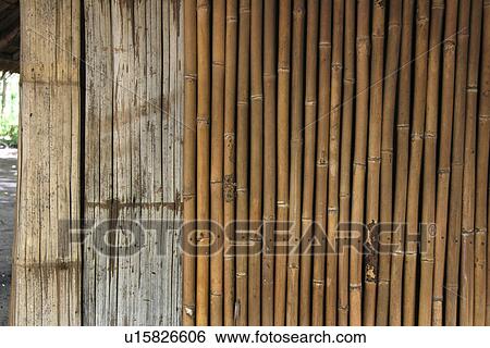 Stock Photograph - wall, pattern, bamboo, thailand, nature, background. Fotosearch