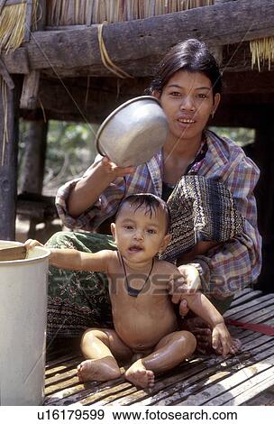 Stock Photo - washing, child, mother, 4171, person, people. Fotosearch