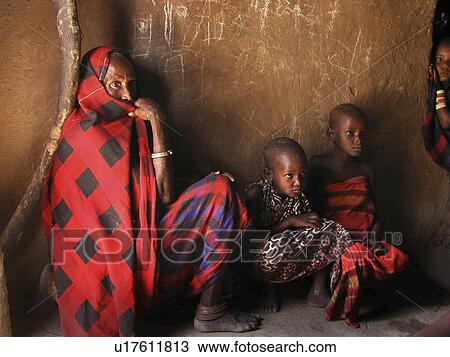 Stock Image - watatulu, people, tanzania, home, person, family. Fotosearch