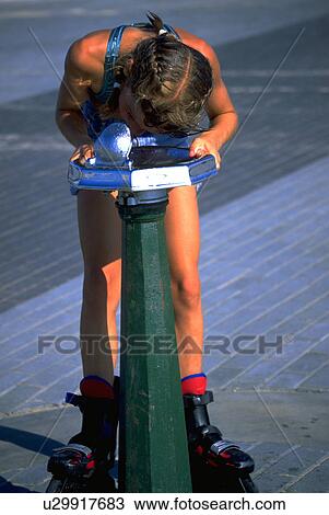 Stock Image - water, blading, drinks, enthusiast, blades, roller. Fotosearch