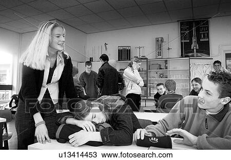 white, tired, sleeping, classroom, black View Large Photo Image Stock Image - white, tired, sleeping, classroom, black. Fotosearch