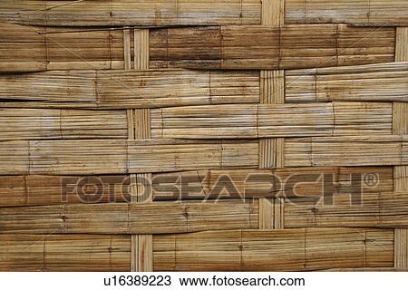 Stock Image - woven, pattern, detail, thailand, nature, house. Fotosearch