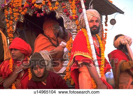 Picture - 2001, dignitary, canopy, throne, carried, party. Fotosearch