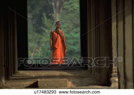 angkor, monk, corridor, stone, end, buddhist View Large Photo Image Stock Image - angkor, monk, corridor, stone, end, buddhist. Fotosearch