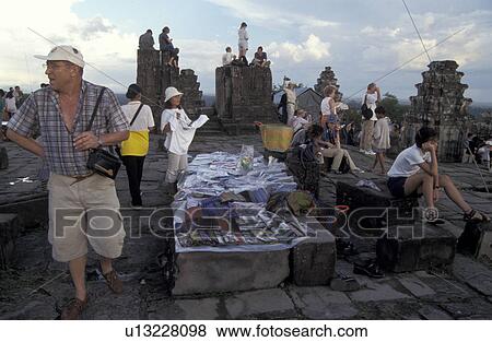 Stock Photo - angkor, person, traders, tourists, cambodia, people. Fotosearch