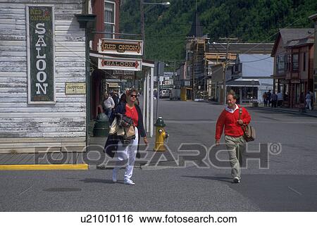 Stock Photograph - area, city, alaska, skagway, scene, downtown. Fotosearch