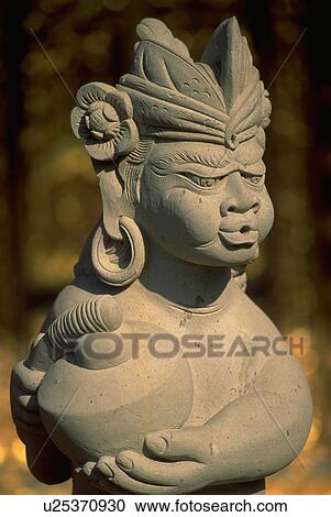 Stock Image - bali, indonesian, antique, ancient, statue, art. Fotosearch