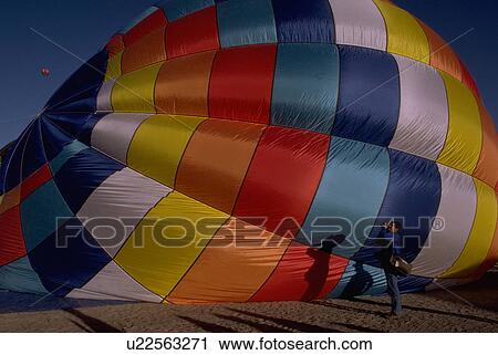 Stock Image - balloon, international, ascension, mass, inflating. Fotosearch