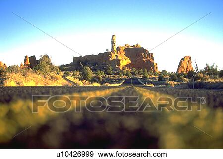 Stock Photo - basin, leading, kodachrome, formation, rock, road. Fotosearch