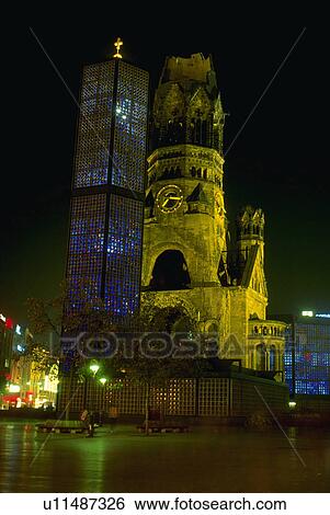 Stock Photograph - berlin, structure, church, wilhelm, kaiser, shattered. Fotosearch