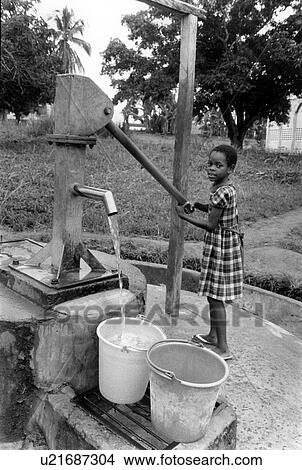 Picture - black, people, 557, person, girl, water. Fotosearch