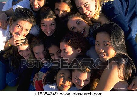 Stock Photo - california, school, alameda, girls, teenage, people. Fotosearch