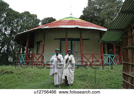 Stock Photograph - church, person, front, priests, ethiopia, people. Fotosearch