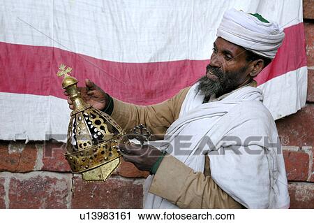 Stock Image - church, person, laab, naakuto, ethiopia, people. Fotosearch