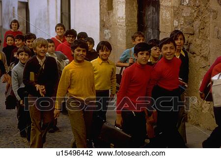 Stock Image - city, children, classes, recessed, kids, school. Fotosearch