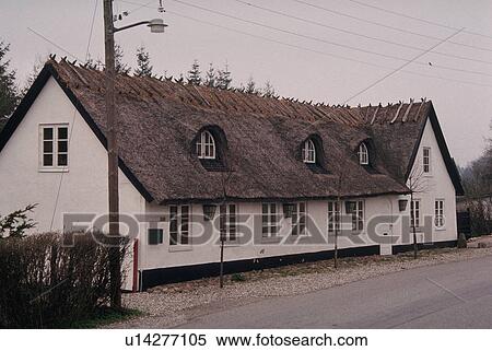 Stock Photography - cottage, detail, roof, thatched, white, architectural. Fotosearch