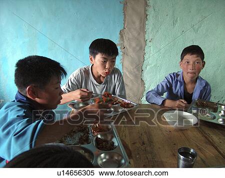 Stock Photography - eating, person, boys, mongolia, children, people. Fotosearch