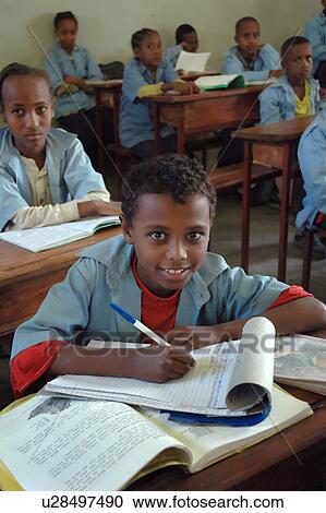 Stock Image - elementary, person, ethiopia, boy, school, people. Fotosearch