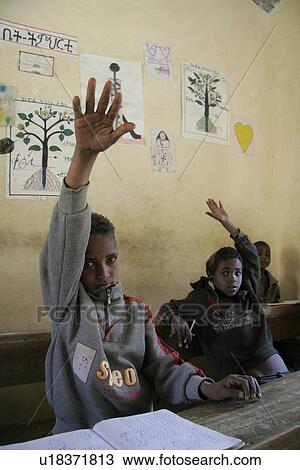 Stock Image - ethiopia, people, book, school, person, background. Fotosearch